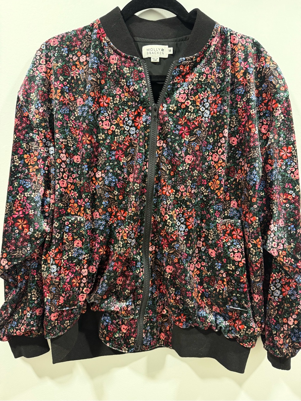 Molly Bracken Multicolor Floral Bomber Jacket